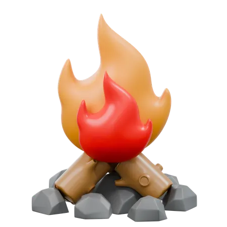 Feu de camp  3D Icon