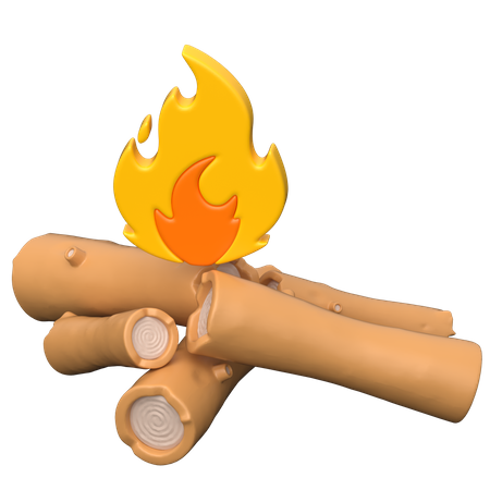 Feu de camp  3D Icon