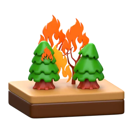 Feu de forêt  3D Icon