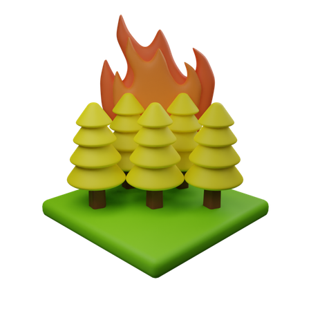 Feu de forêt  3D Icon