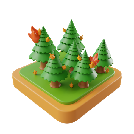 Feu de forêt  3D Icon