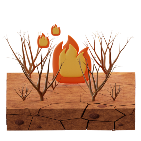 Feu de forêt  3D Icon