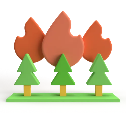 Feu de forêt  3D Icon