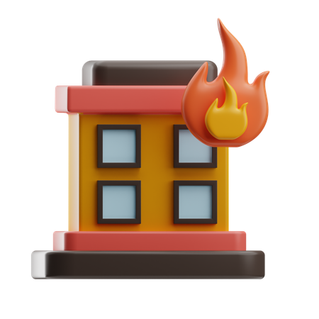 Incendie à la maison  3D Icon