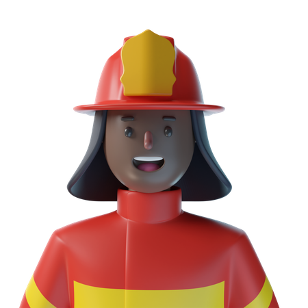 Feuerwehrfrau  3D Illustration