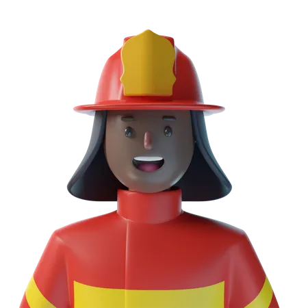Feuerwehrfrau  3D Illustration