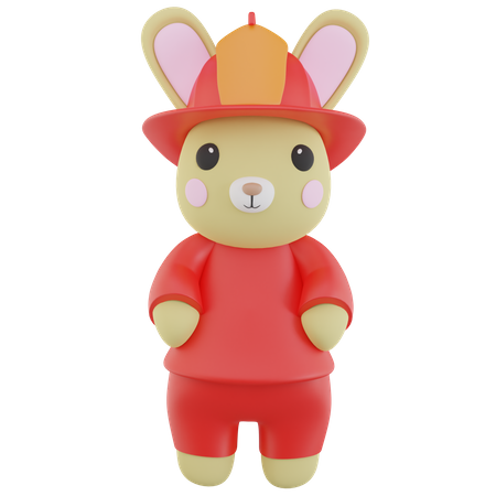 Feuerwehrkaninchen  3D Icon