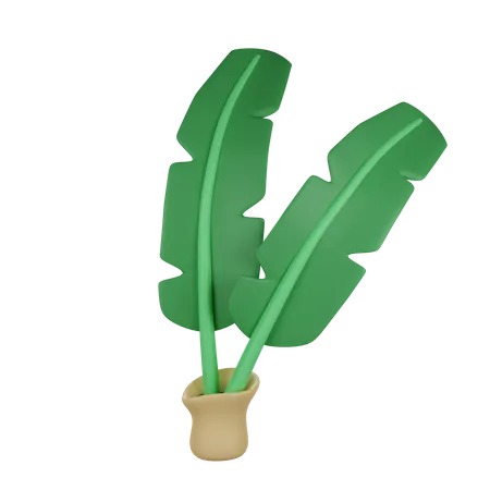 Feuille de banane  3D Illustration