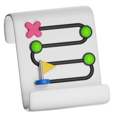 Feuille de route commerciale  3D Icon