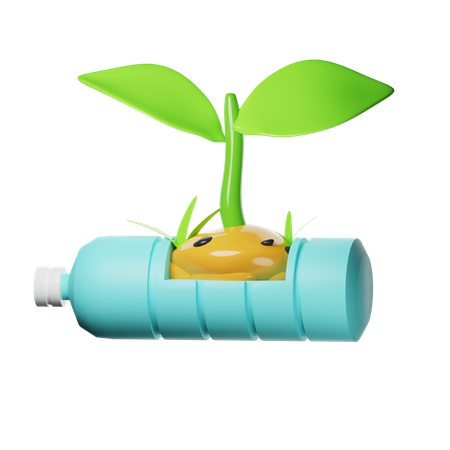 Plante et bouteille  3D Icon