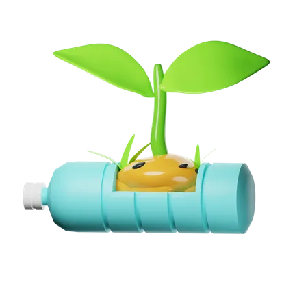 Plante et bouteille  3D Icon