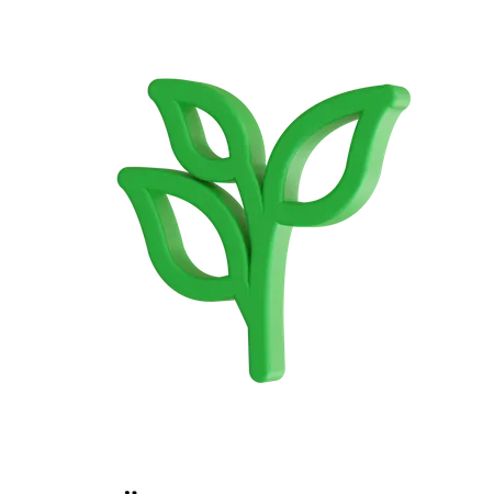 Feuille verte  3D Icon