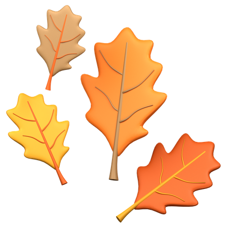 Feuilles de chêne tombées  3D Icon