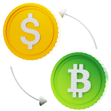 Fiat to Crypto  3D Icon