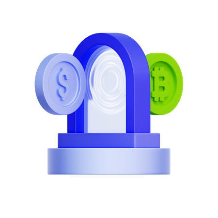 Fiat To Crypto Gateway  3D Icon