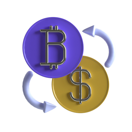 Ficha de bitcoin  3D Icon