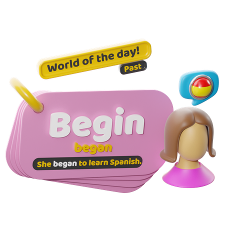 Fiche de vocabulaire pour apprendre les verbes au passé anglais  3D Icon