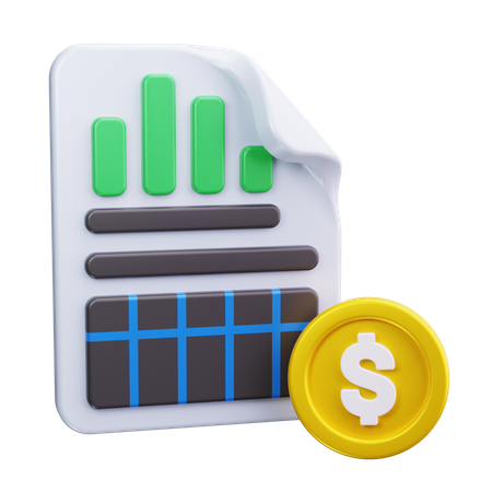 Fiche financière  3D Icon