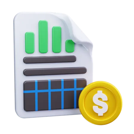 Fiche financière  3D Icon