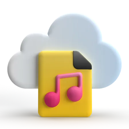 Fichier multimédia cloud  3D Icon