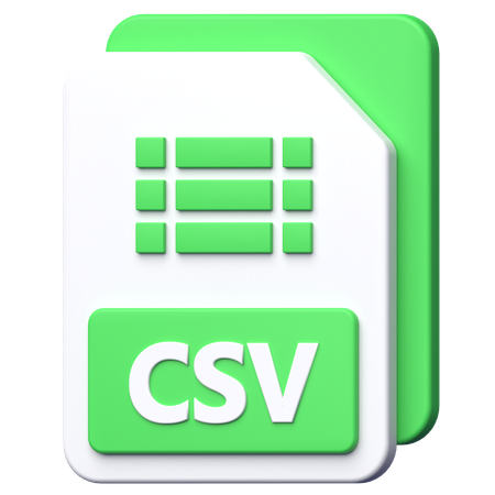 Fichier CSV  3D Icon