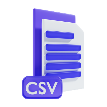 Fichier CSV  3D Icon