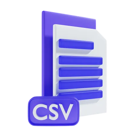 Fichier CSV  3D Icon