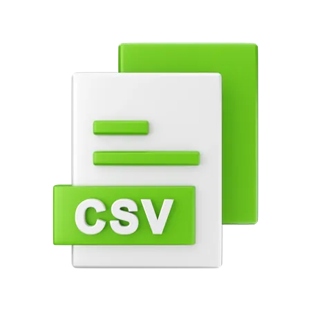 Fichier CSV  3D Illustration