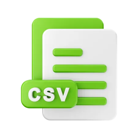 Fichier CSV  3D Illustration