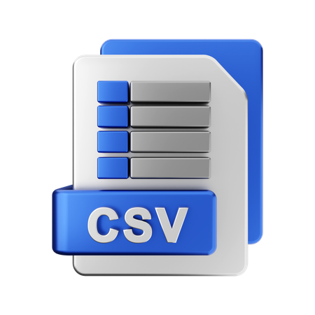 Fichier CSV  3D Illustration