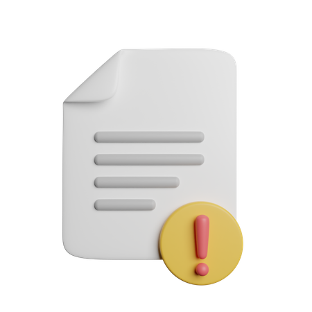 Fichier d'avertissement  3D Icon