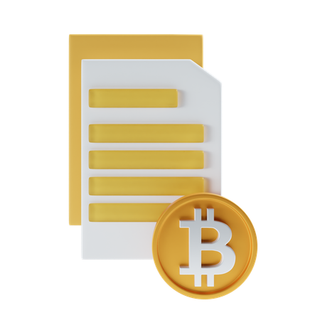 Fichier de paiement Bitcoin  3D Icon