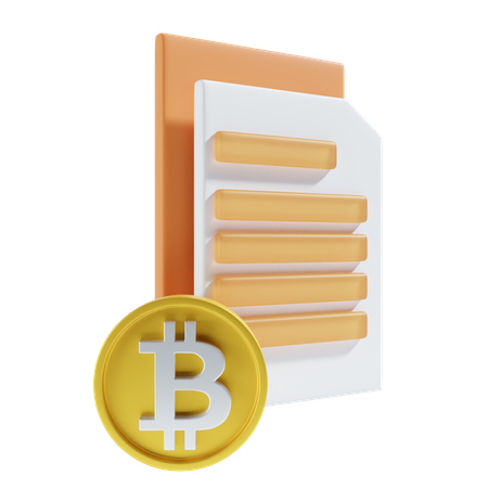 Fichier de paiement Bitcoin  3D Icon