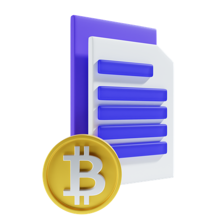 Fichier de paiement Bitcoin  3D Icon