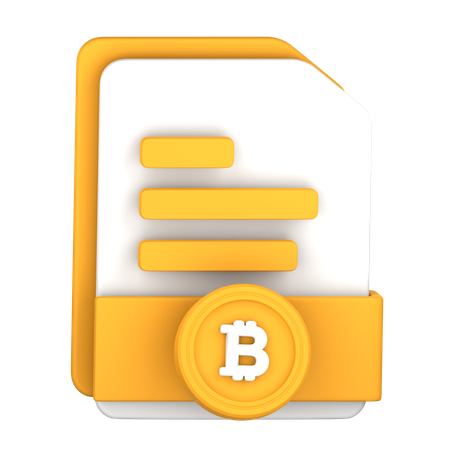 Fichier de paiement Bitcoin  3D Icon