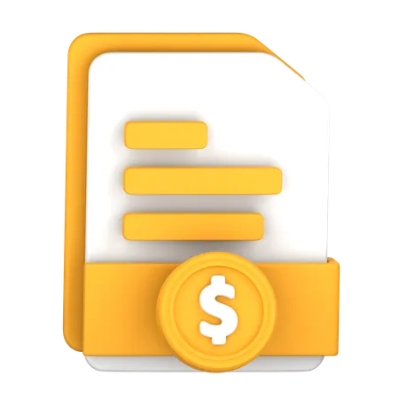 Fichier de paiement en dollars  3D Icon