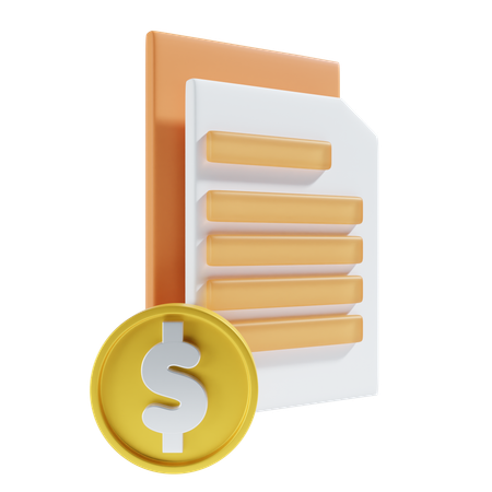 Dossier de paiement en dollars  3D Icon