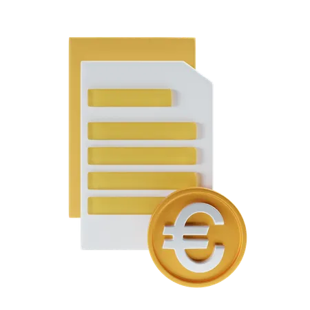 Dossier de paiement en euros  3D Icon