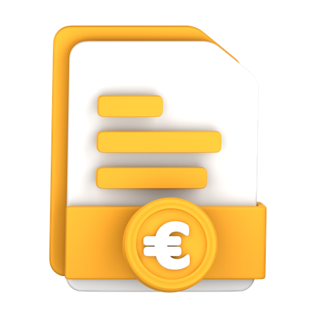 Dossier de paiement en euros  3D Icon