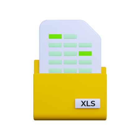 Fichier XLS  3D Icon