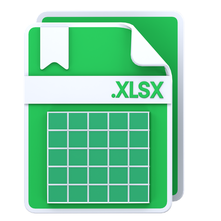 Fichier XLSX  3D Icon