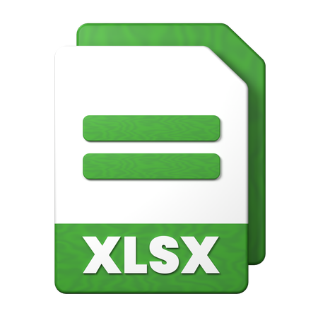 Fichier XLSX  3D Icon