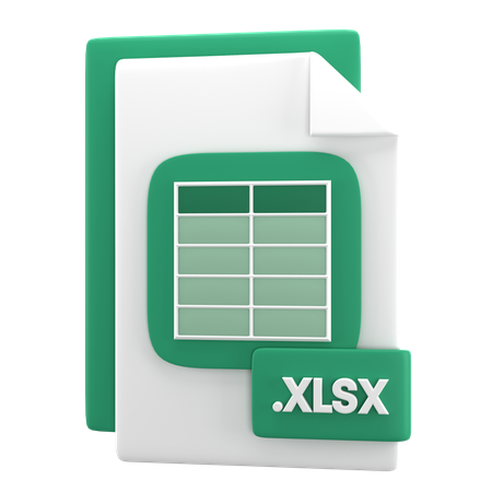 Fichier XLSX  3D Icon