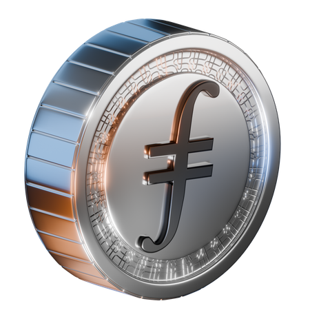 Pièce de monnaie filecoin  3D Icon