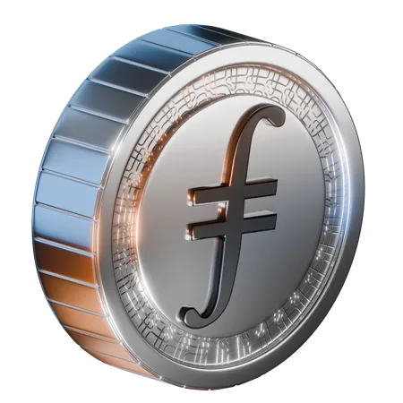 Pièce de monnaie filecoin  3D Icon