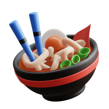 Fideos ramen  3D Illustration