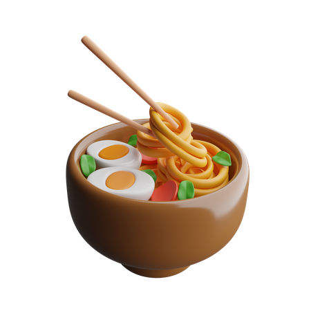 Fideos y huevos  3D Icon