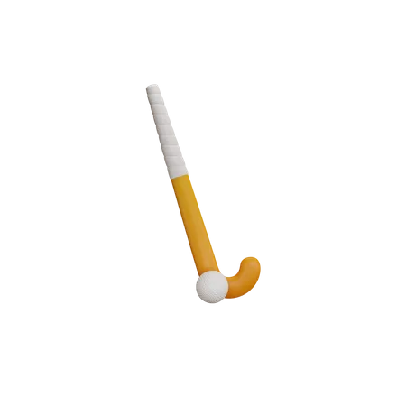 Field Hockey Ball And Hockey Stick 3 D Render Icon 3D Icon
