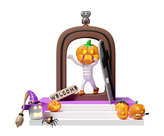 Fiesta de Halloween  3D Illustration