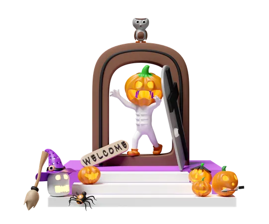 Fiesta de Halloween  3D Illustration